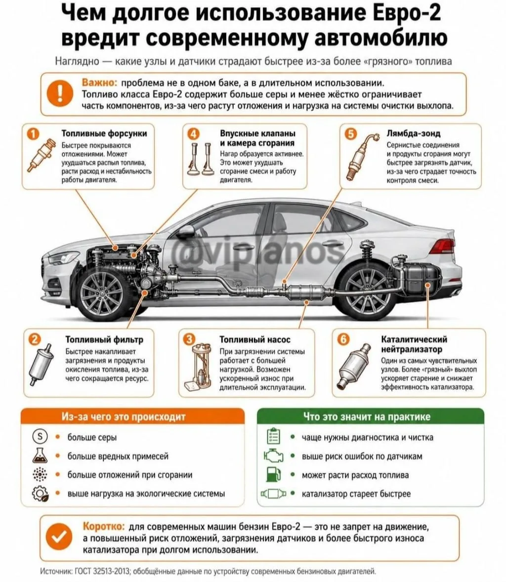 Бензин Евро-2 убивает все части автомобиля — клапаны, датчики, форсунки и топливный нас...