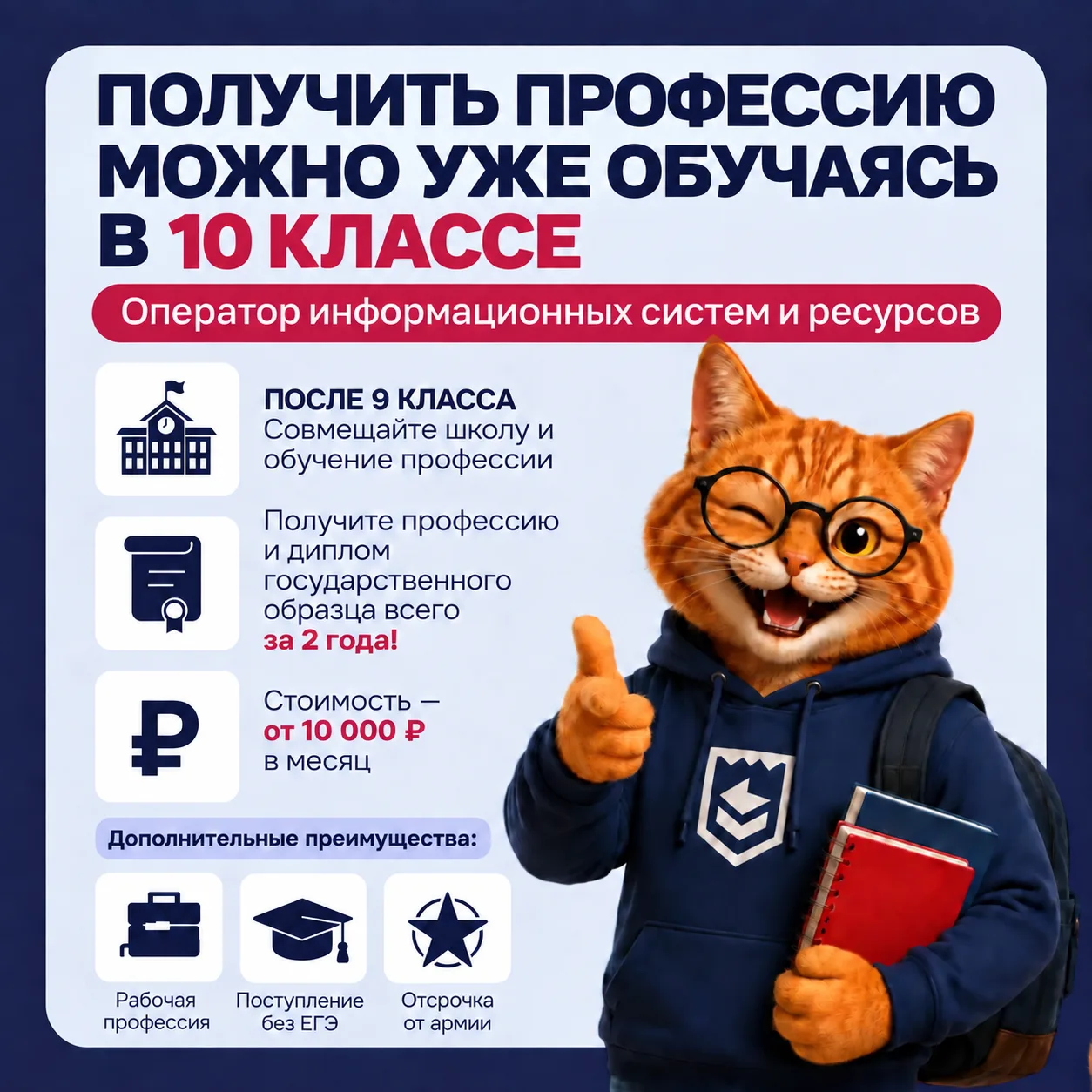 🎓 Получить профессию можно уже обучаясь в 10 классе - и не откладывайте на потом