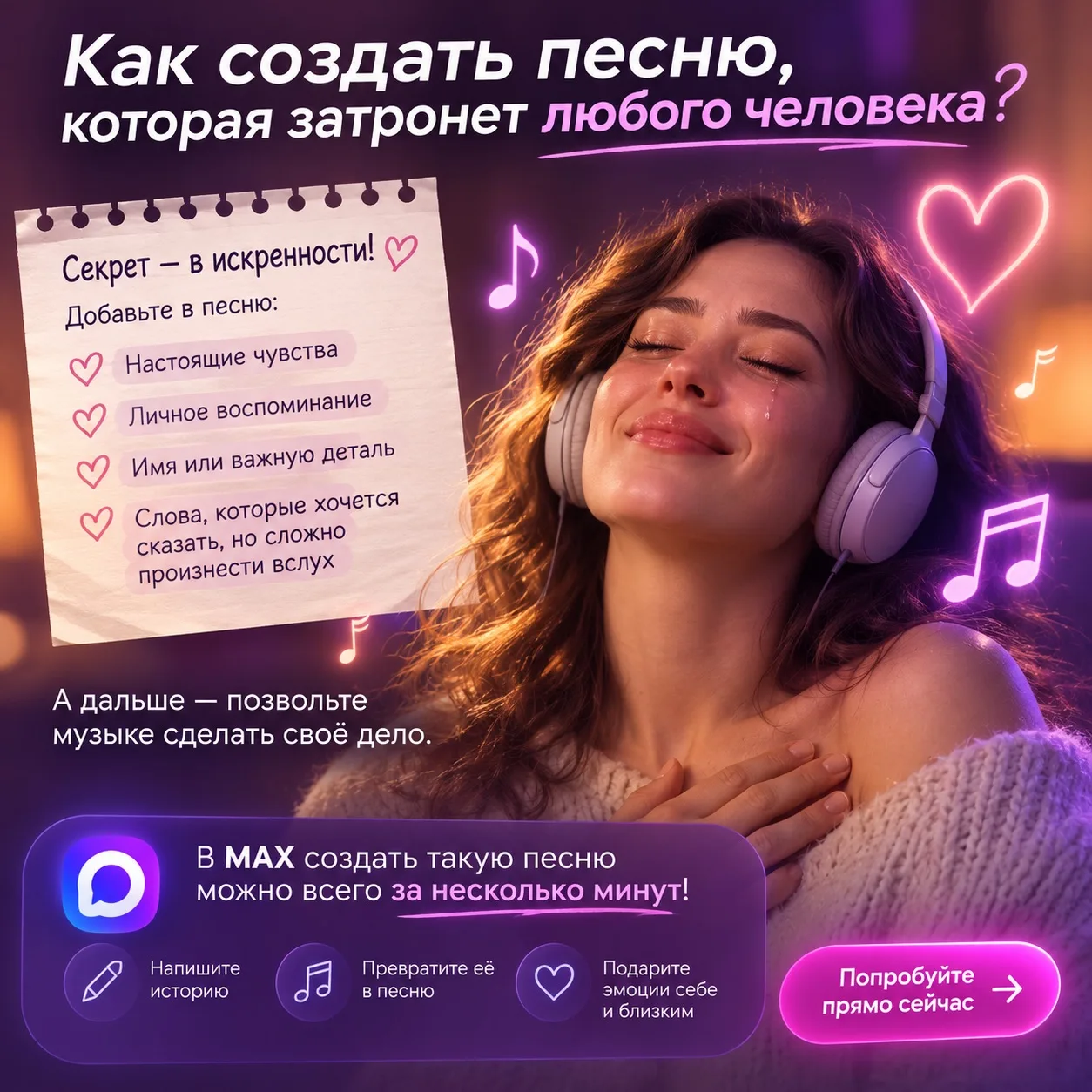 Как создать песню, которая затронет любого человека? ❤️