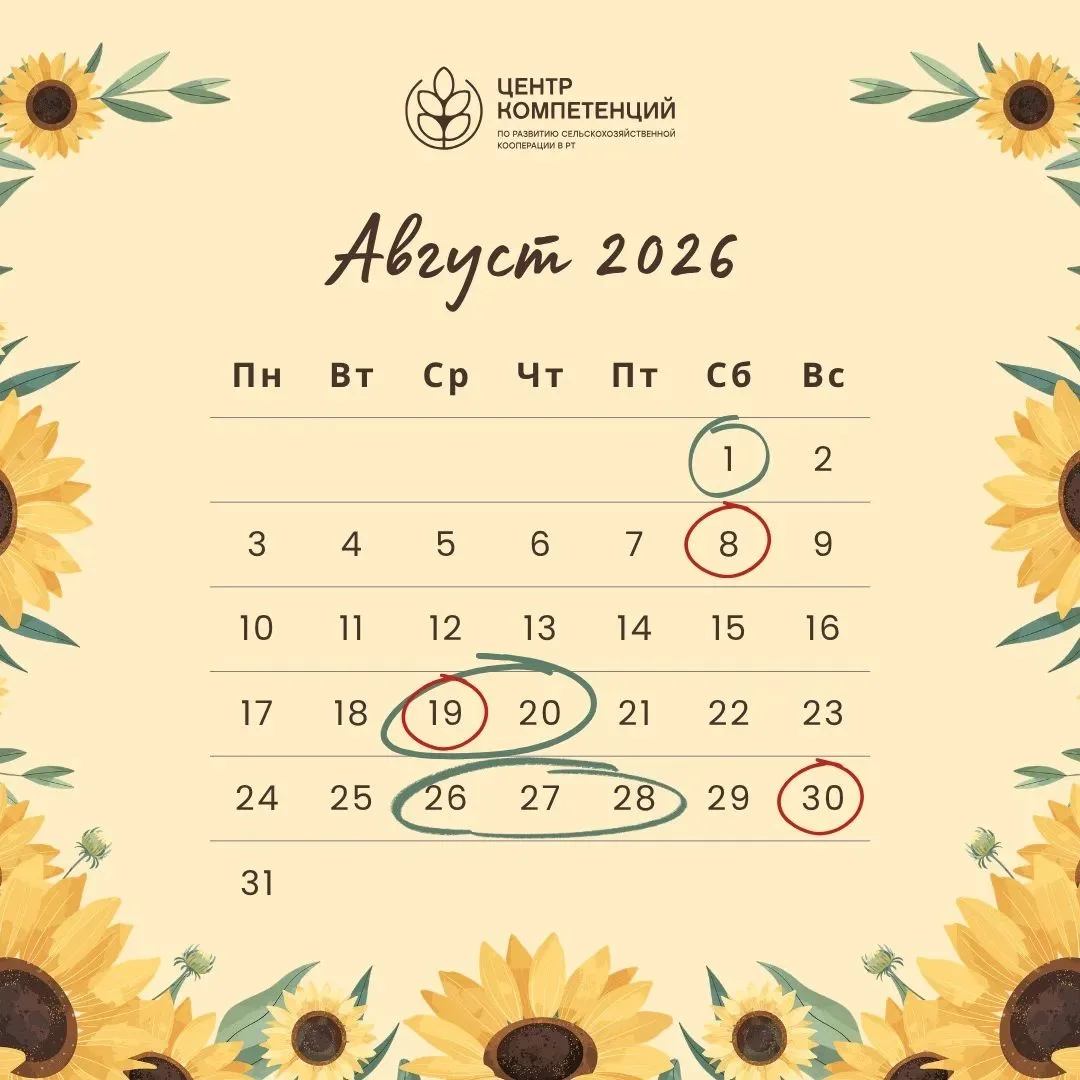 🌻 АВГУСТ: мероприятия и важные даты