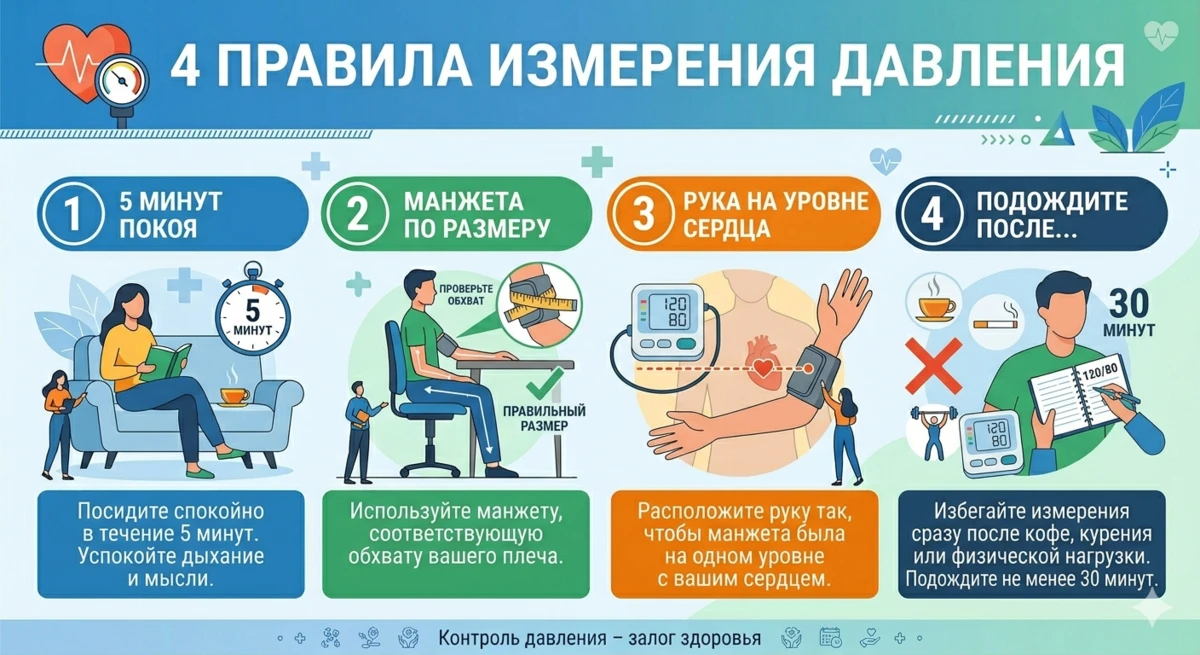 «Давление: как измерять правильно» 🩺

Чтобы цифры были ближе к реальности:

• 5 минут спокойно 