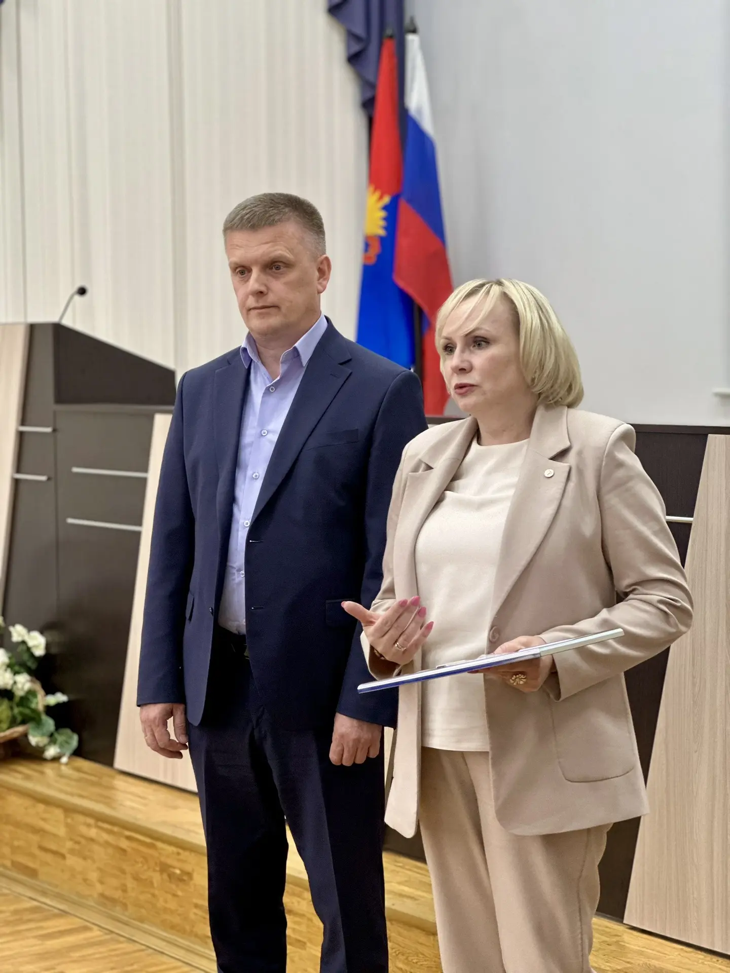 🤝 Глава округа Роман Рыжков и министр здравоохранения Тамбовской области Марина Македо...