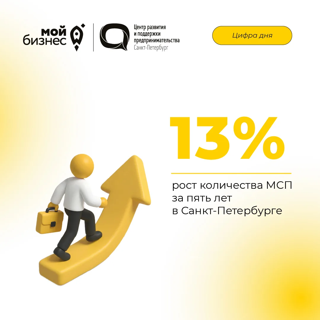 📊 Цифра дня

В Санкт‑Петербурге фиксируется устойчивая положительная динамика в секторе малого и ср