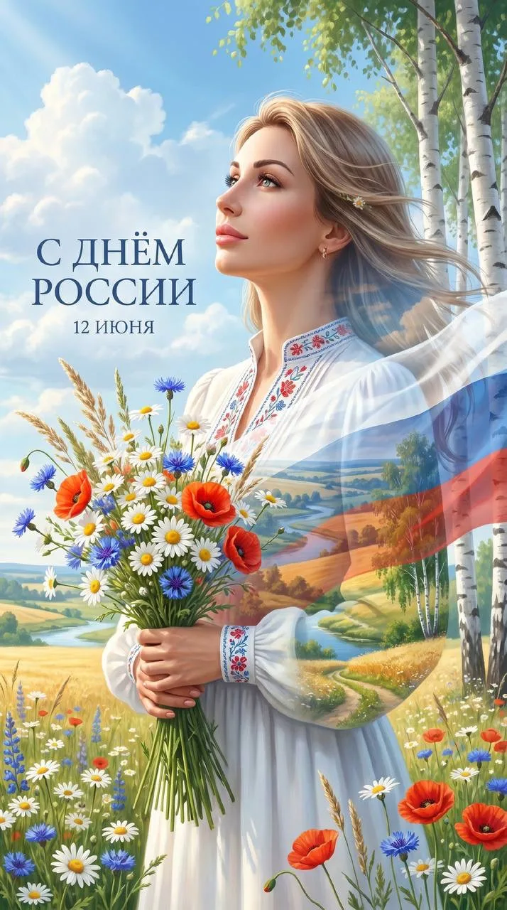 ОТКРЫТКИ И ФОТО КО ДНЮ РОССИИ 🇷🇺 

Заходим в этот бот <= текст клибельный => выбираем Nano Banana 
