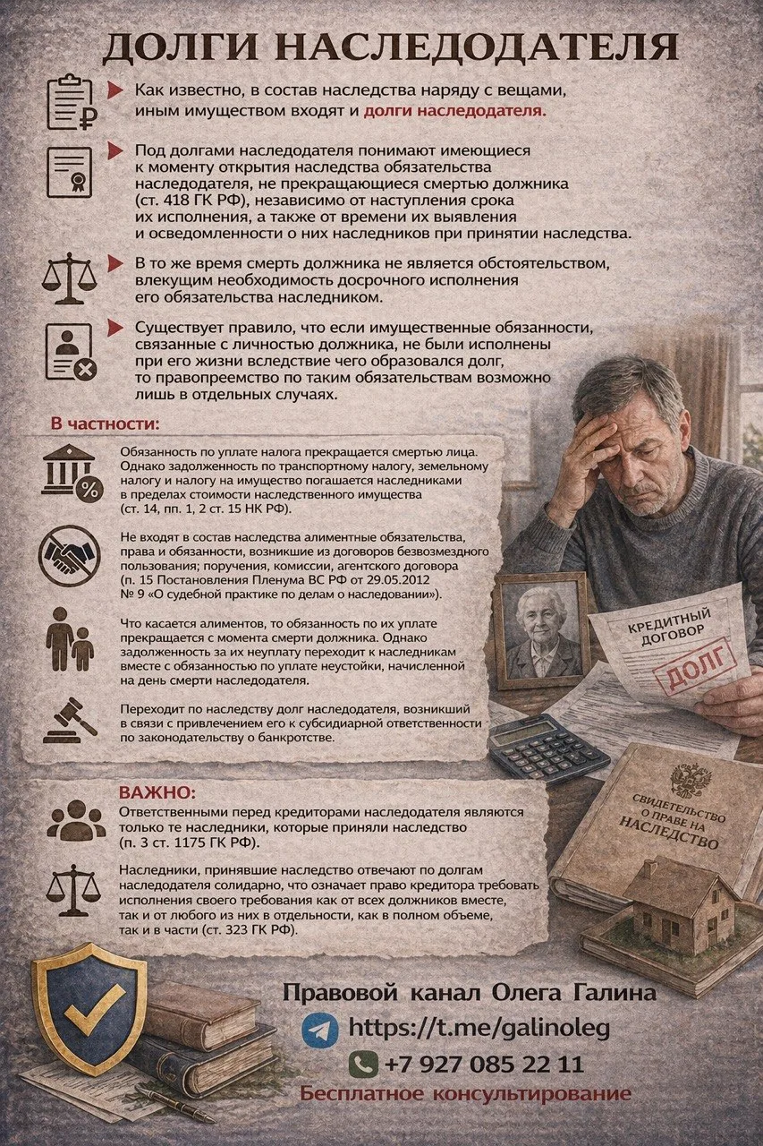 ▶️ Ещё раз о долгах по наследству