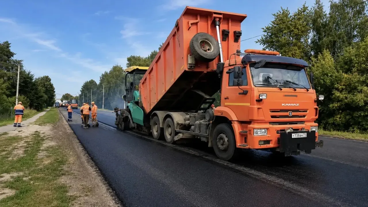 🚧 Дорожные работы продолжаются по всей Тульской области