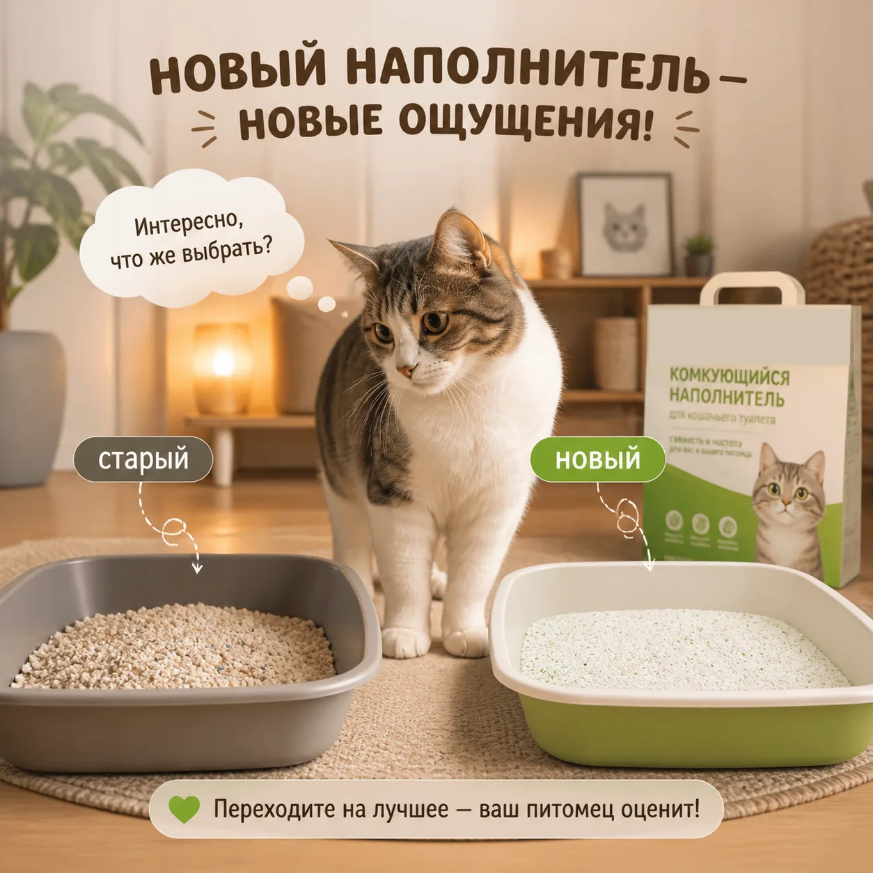 Что делать, если кот игнорирует новый наполнитель?