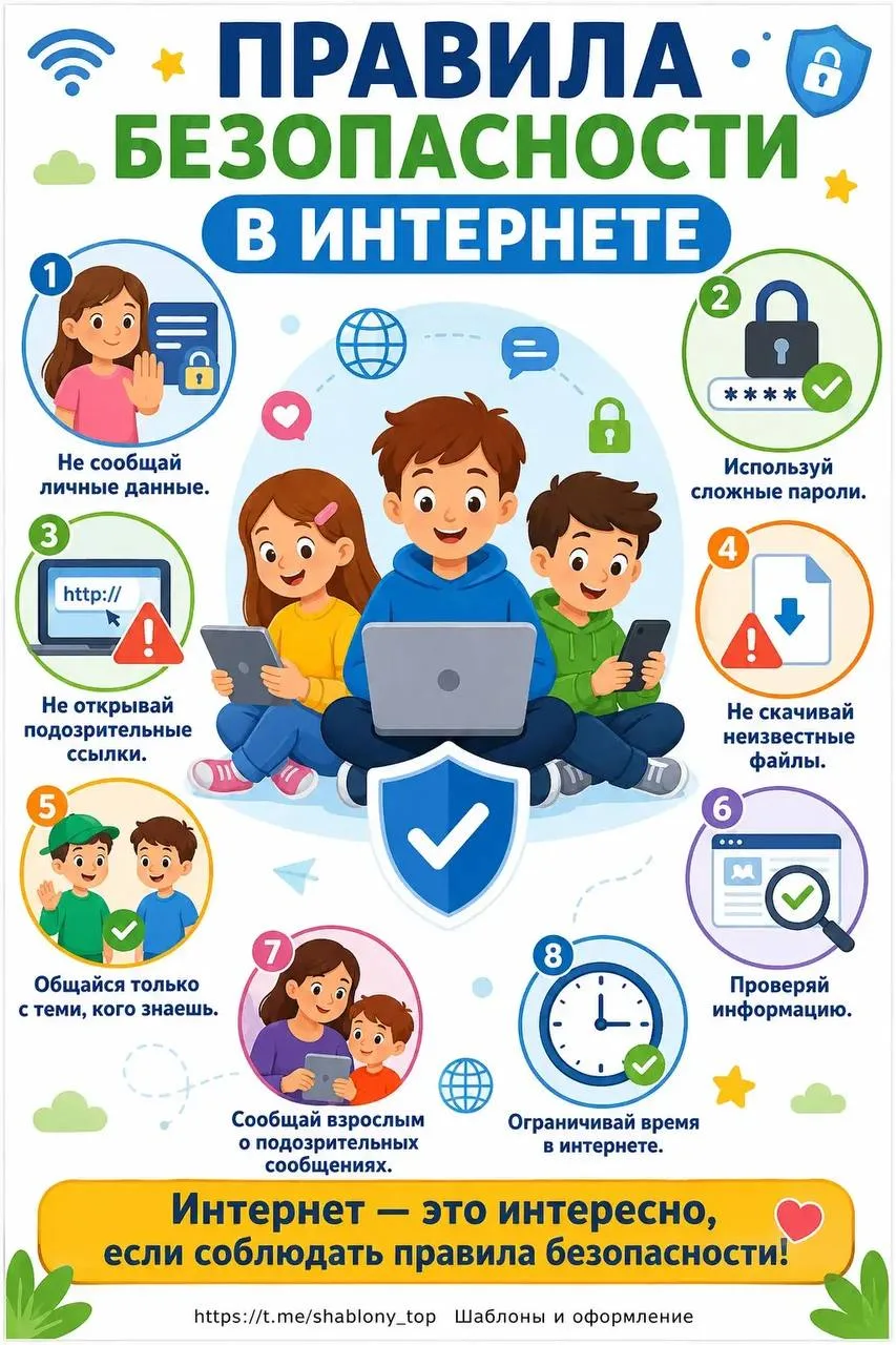 Серия информационных плакатов для детей и родителей на тему «Правила безопасности в сет...
