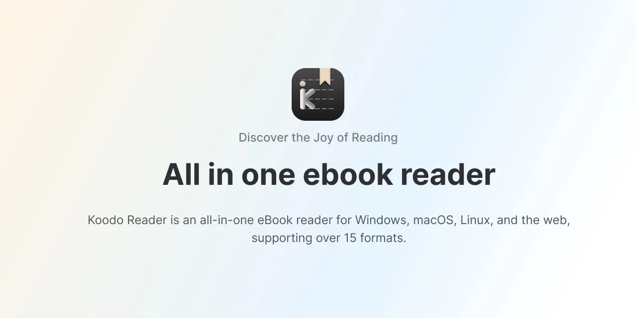 Koodo-reader — cовременный менеджер электронных книг и ридер с возможностями синхрониза...