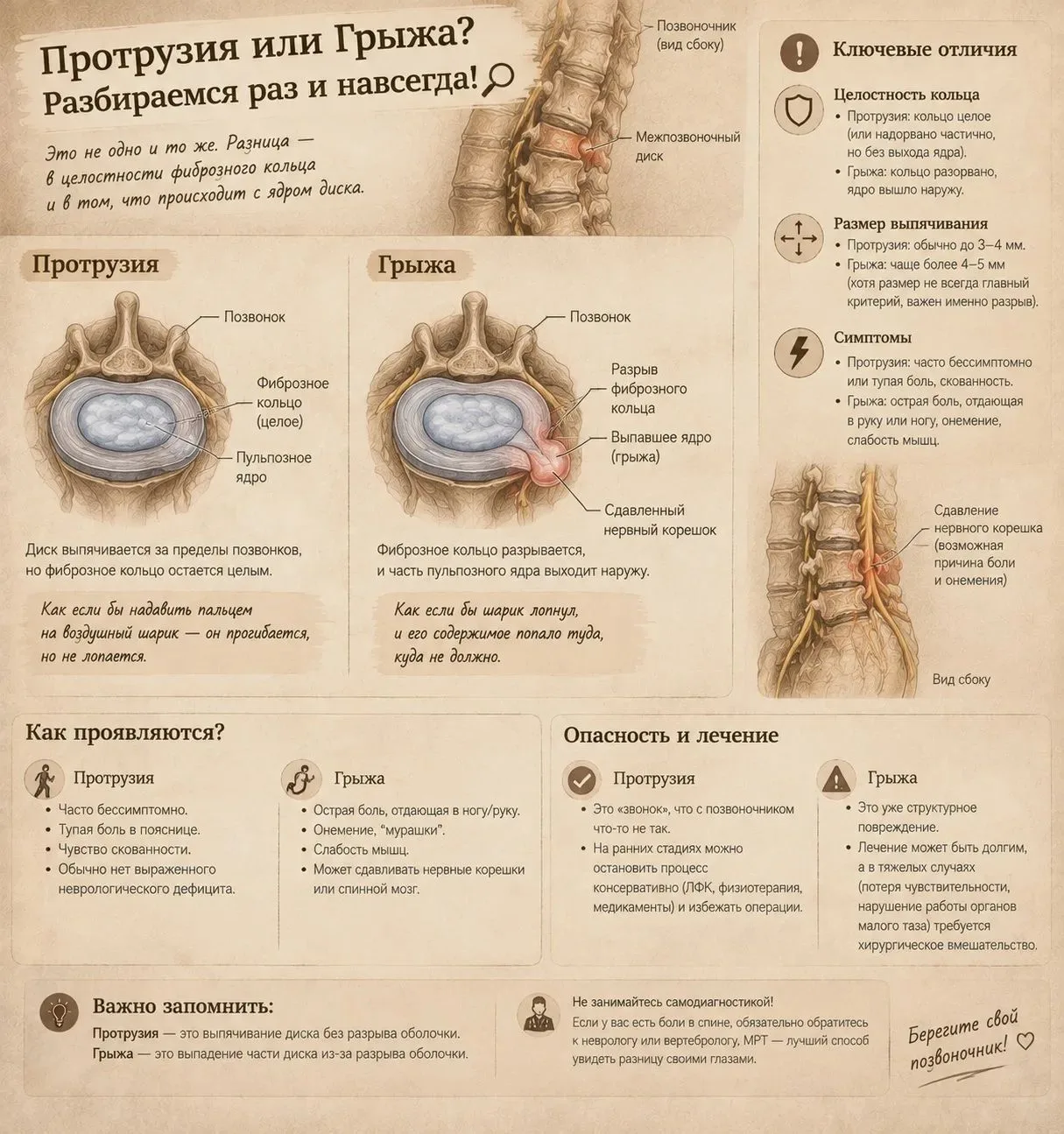 Протрузия или Грыжа? Разбираемся раз и навсегда! 🧐🦴
