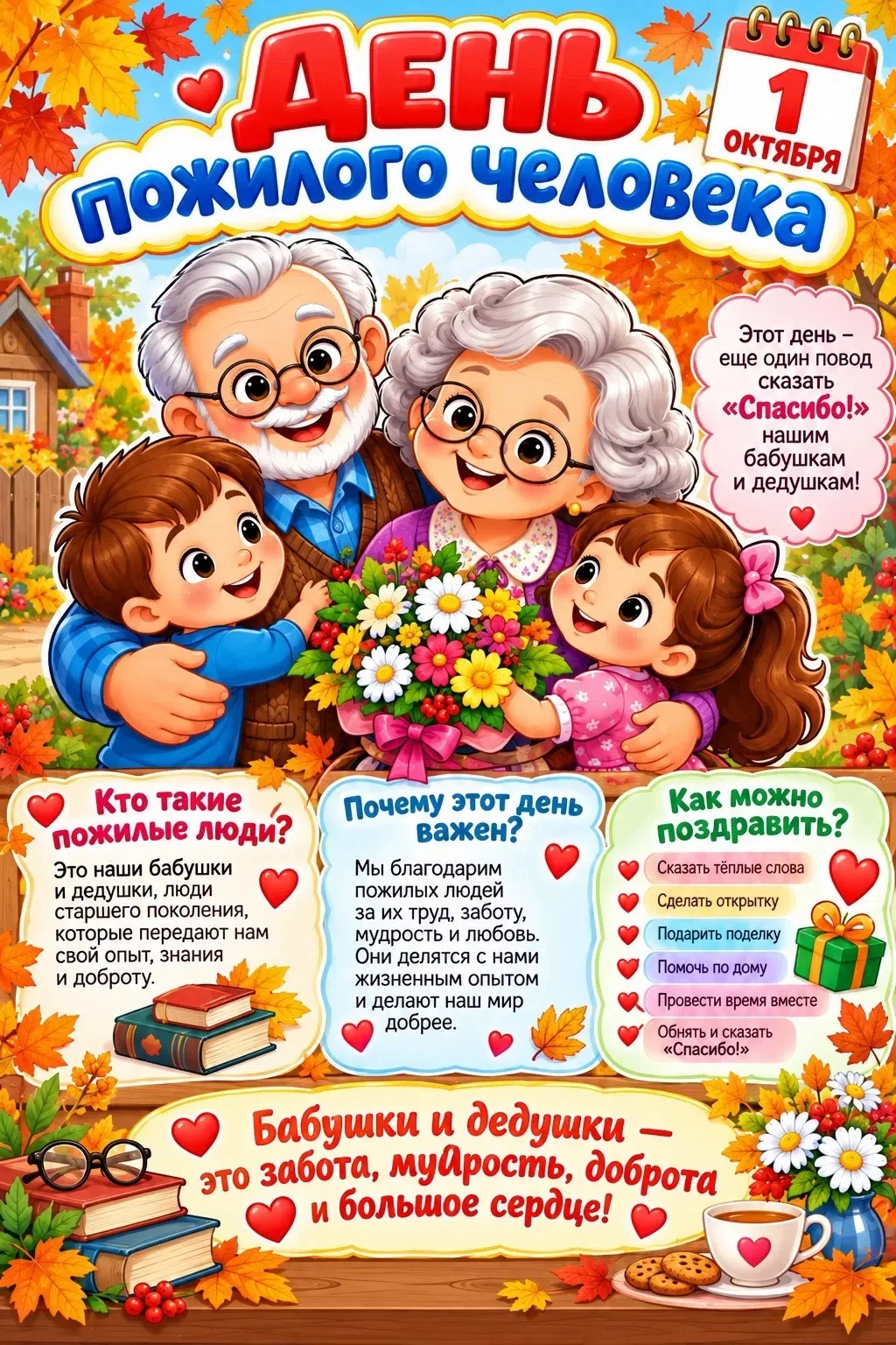 🍂 1 октября — День пожилого человека!
