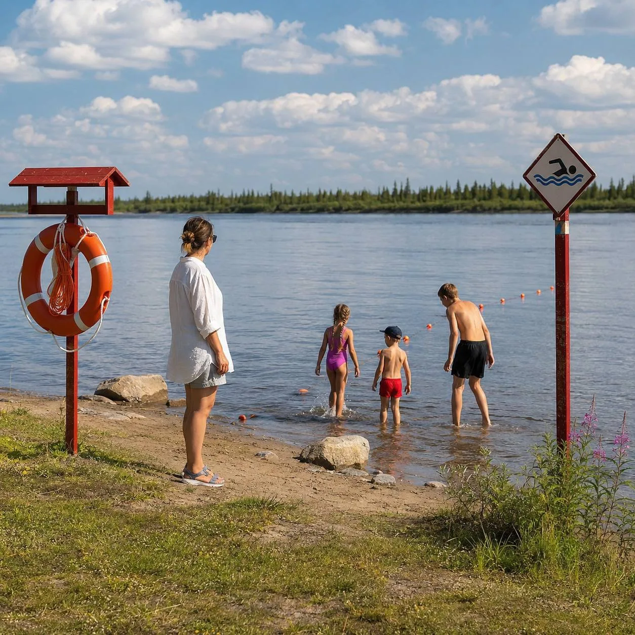 На Ямале потеплело, и люди все чаще выбираются к воде.

Спасатели напоминают: купаться можно только 