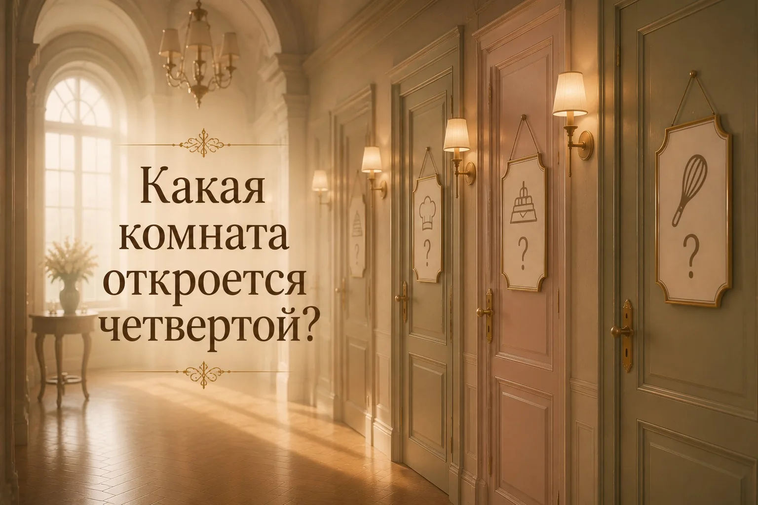 Какая комната откроется четвертой?

• Цифровой кабинет
• Главный зал школы
• Библиотека любимых реце