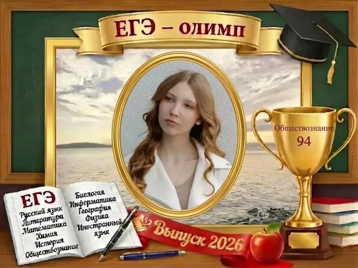 Еще одна победа на ЕГЭ-олимпе! 
🏆Кирякина Алиса достигла высокого результата на ЕГЭ по обществознан