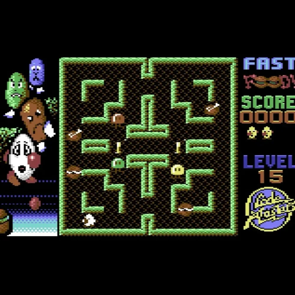 «Fast Food» (1990), на C64, Джейми Ирвина и Питера Голдсмита, изданная Codemasters. Спи...