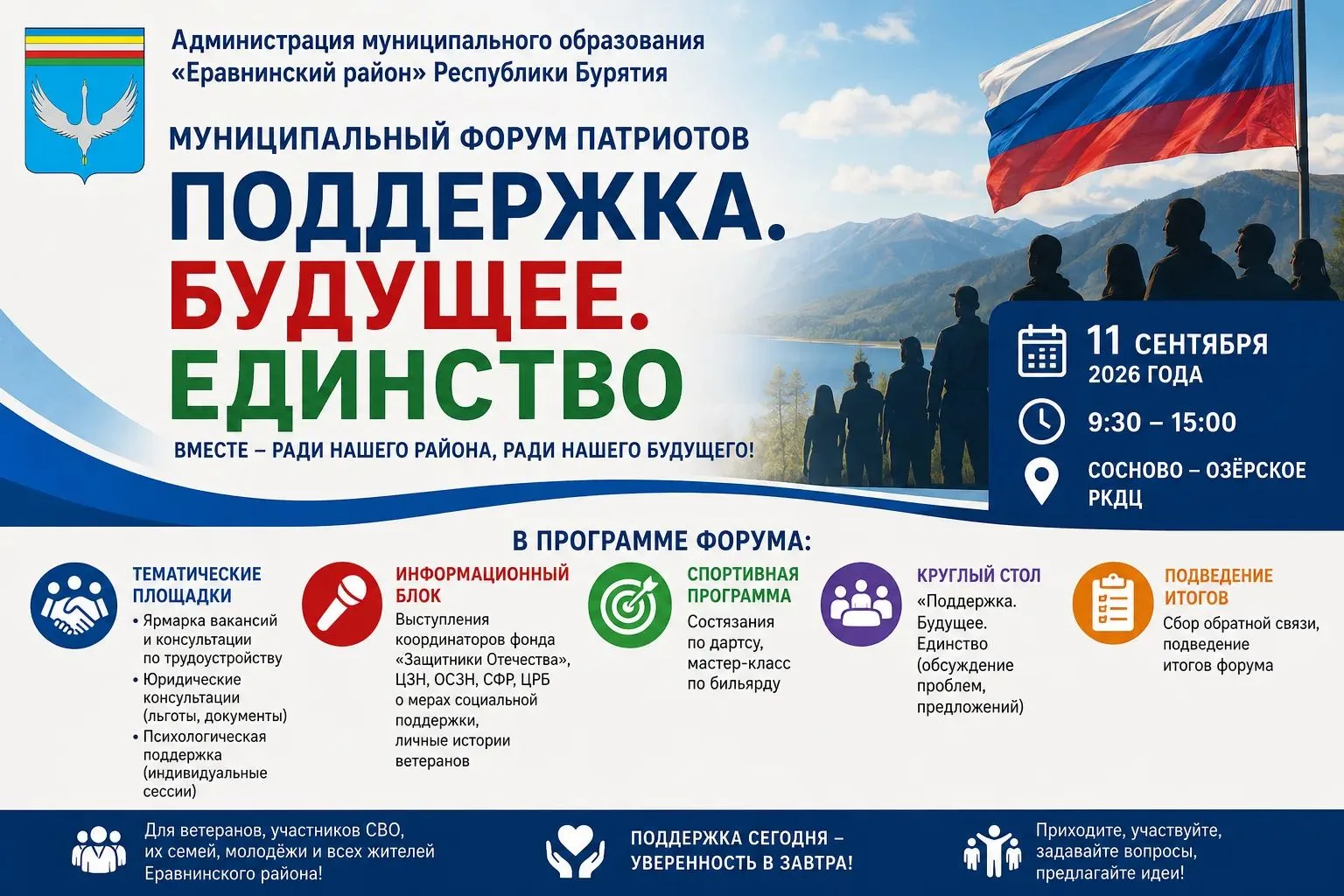 Муниципальный форум патриотов «Поддержка. Будущее. Единство»