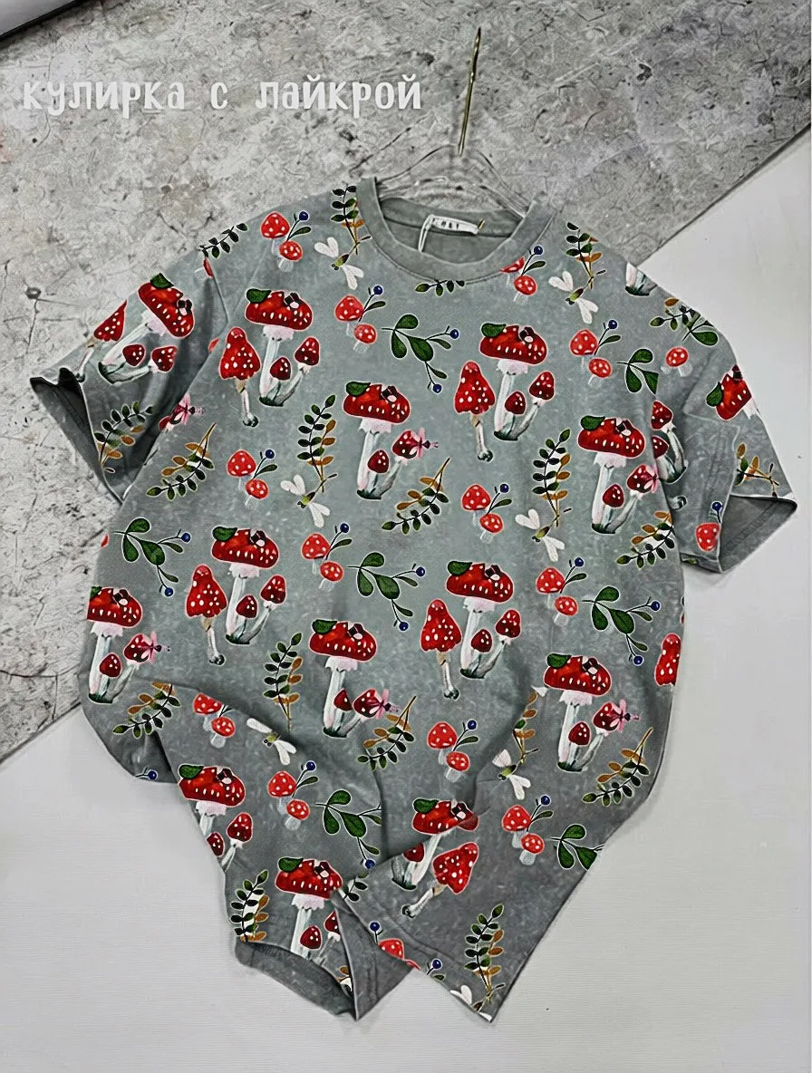 Кулирка с лайкрой Грибочки шир 1,80