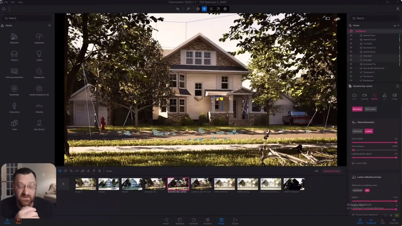 В этом видео автор подробно разбирает процесс создания полноценной 3D-сцены в Twinmotio...