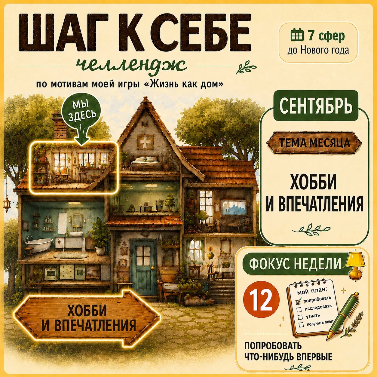 1️⃣2️⃣ Фокус недели: попробовать что-нибудь впервые.