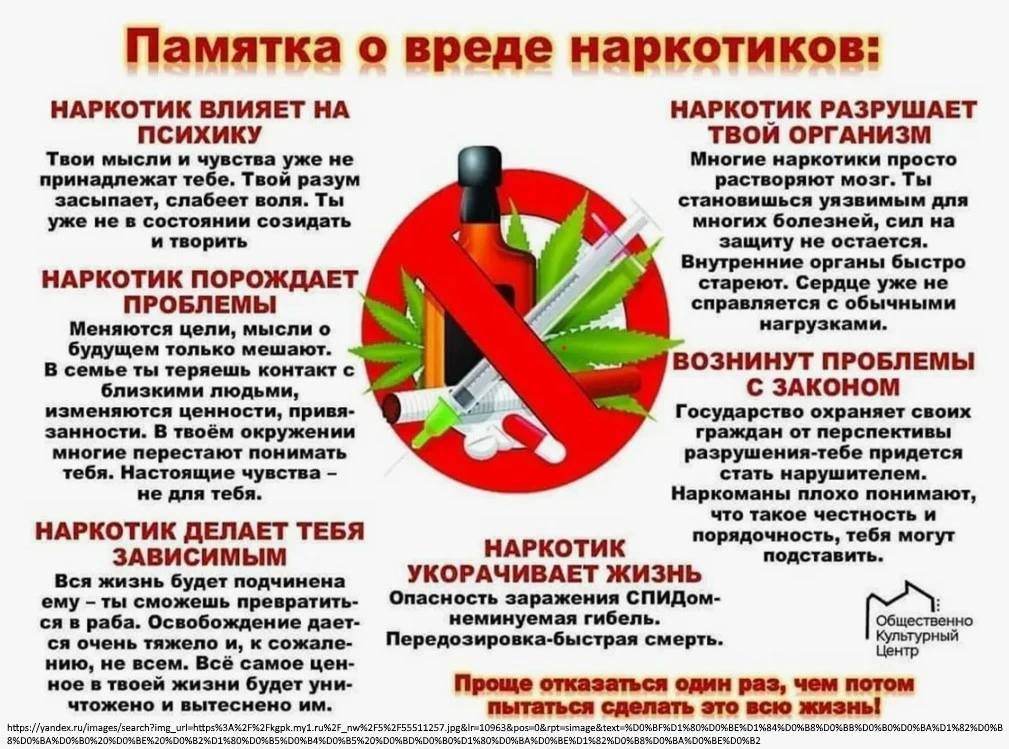 о ВРЕДЕ НАРКОТИКОВ
