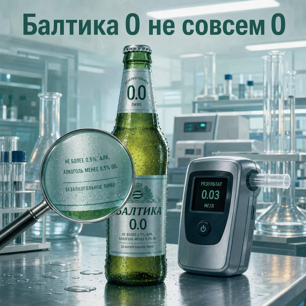 Безалкогольное пиво не такое уж безалкогольное. У той же «Балтики 0» крепость 0,5%, и а...