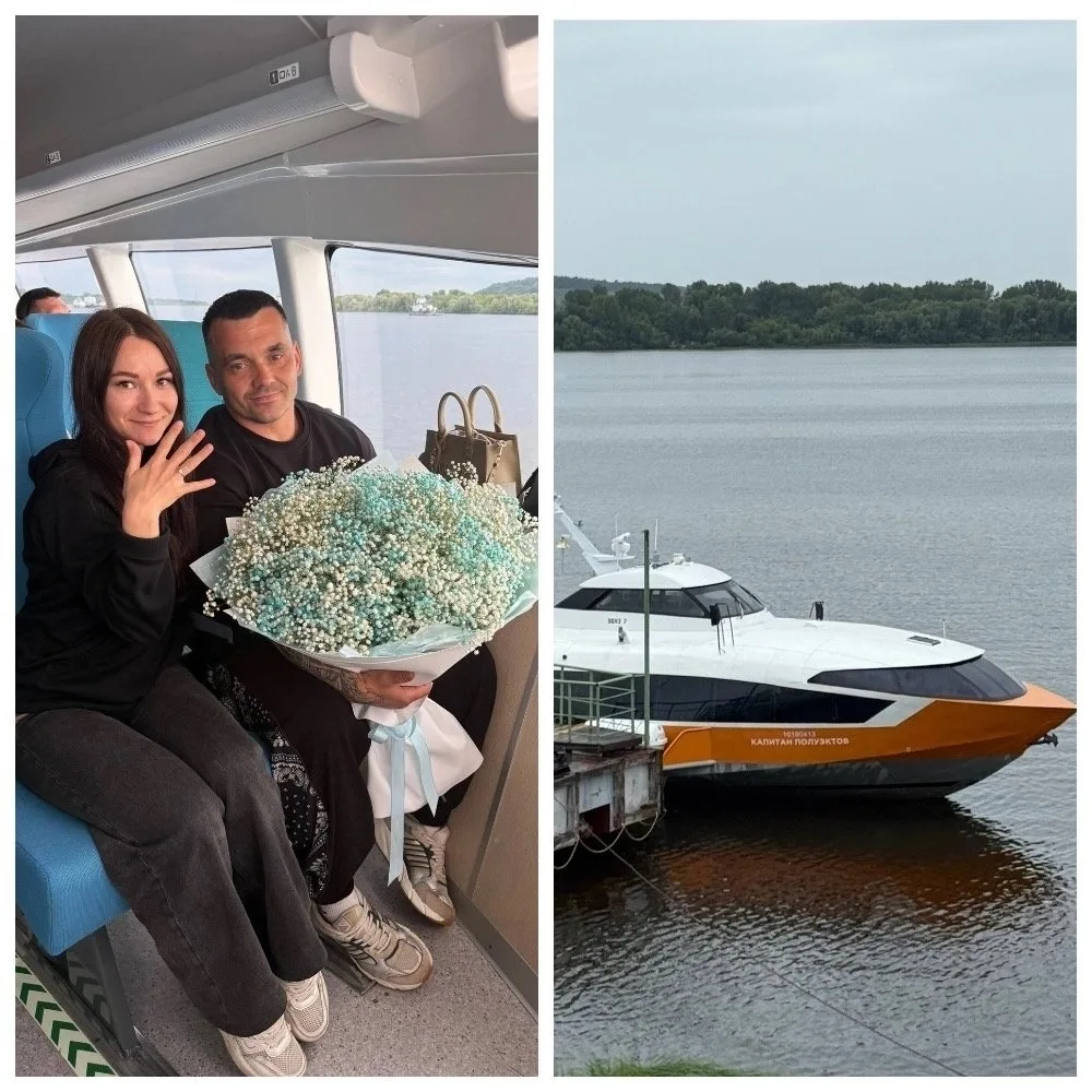 😍 Эх, романтика — нижегородец сделал предложение своей девушке прямо на борту «Метеора».