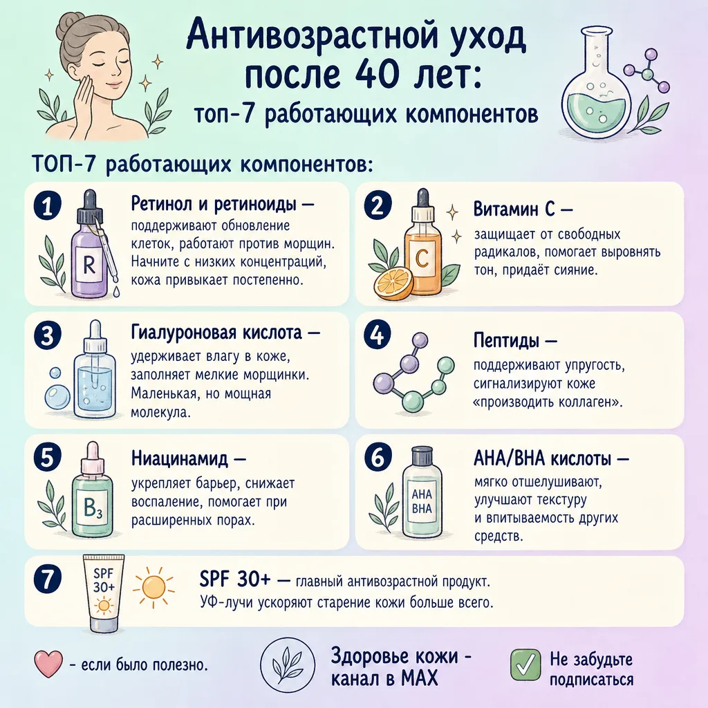 ✨ Антивозрастной уход после 40 лет: какие средства реально работают