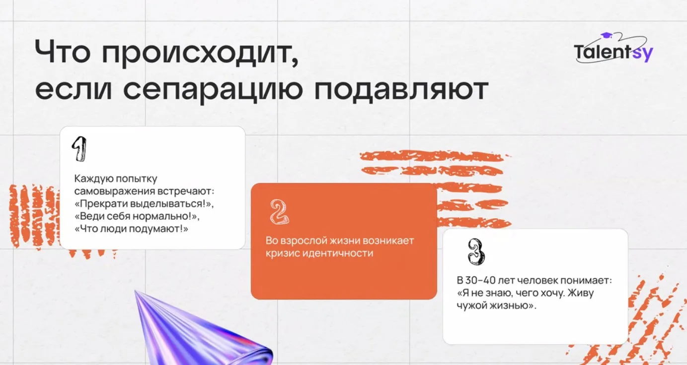Сепарация детей от родителей начинается не в 30 лет, а гораздо раньше. Начиная со средн...