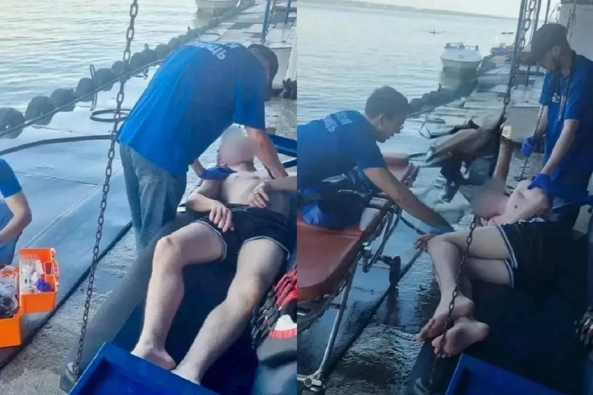 👏 В Новосибирске спасатель в свой выходной заметил тонущего парня во время прогулки на катере, подп