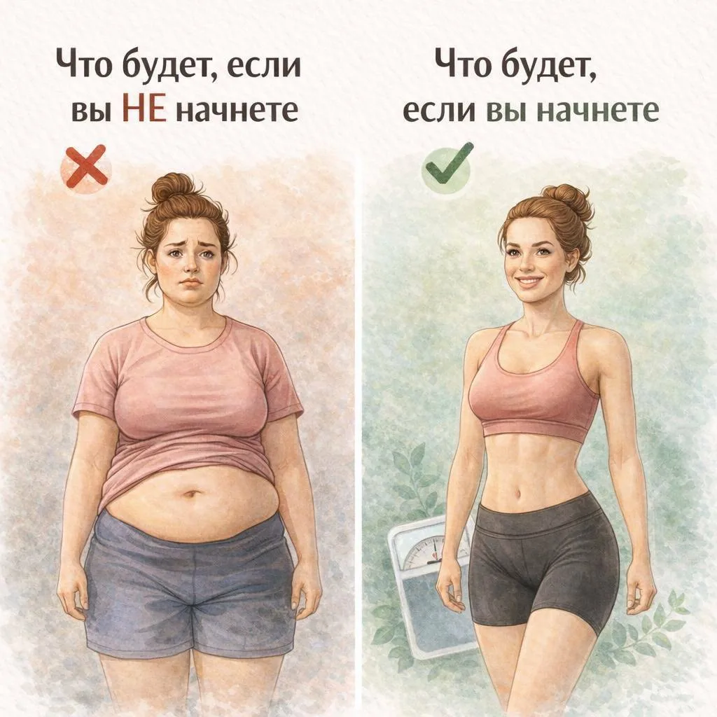 Что будет, если вы НЕ начнете: ❌ Усталость, отеки, нависающий живот и «ушки» на бедрах останутся с в