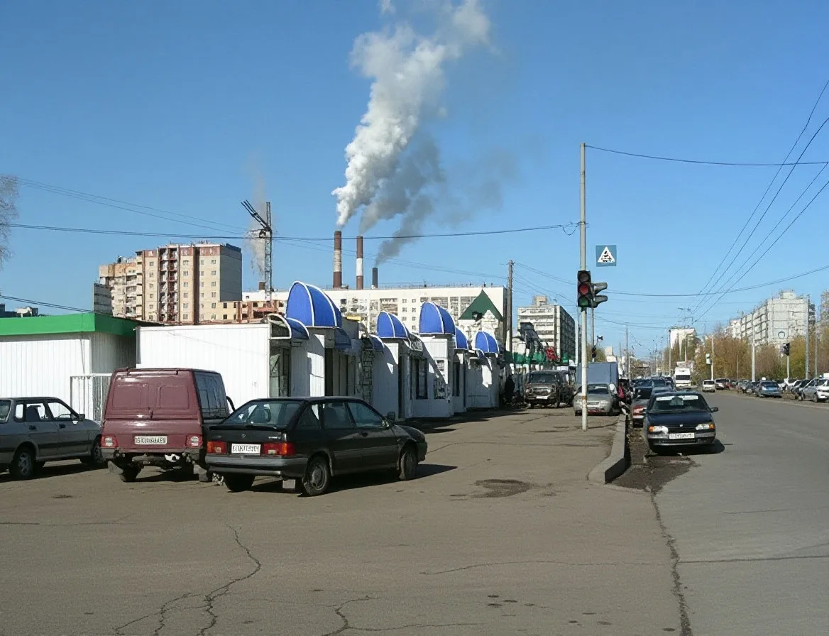 2007 год, рынок Юрматы. На заднем плане строят дом по Тухвата Янаби, 22⌛