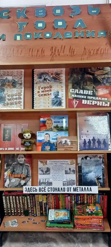 В школьном информационно-библиотечном центре действует постоянная выставка-инсталляция, посвященная 
