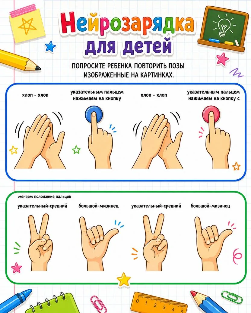 Карточка для нейроразминки на занятиях ✨