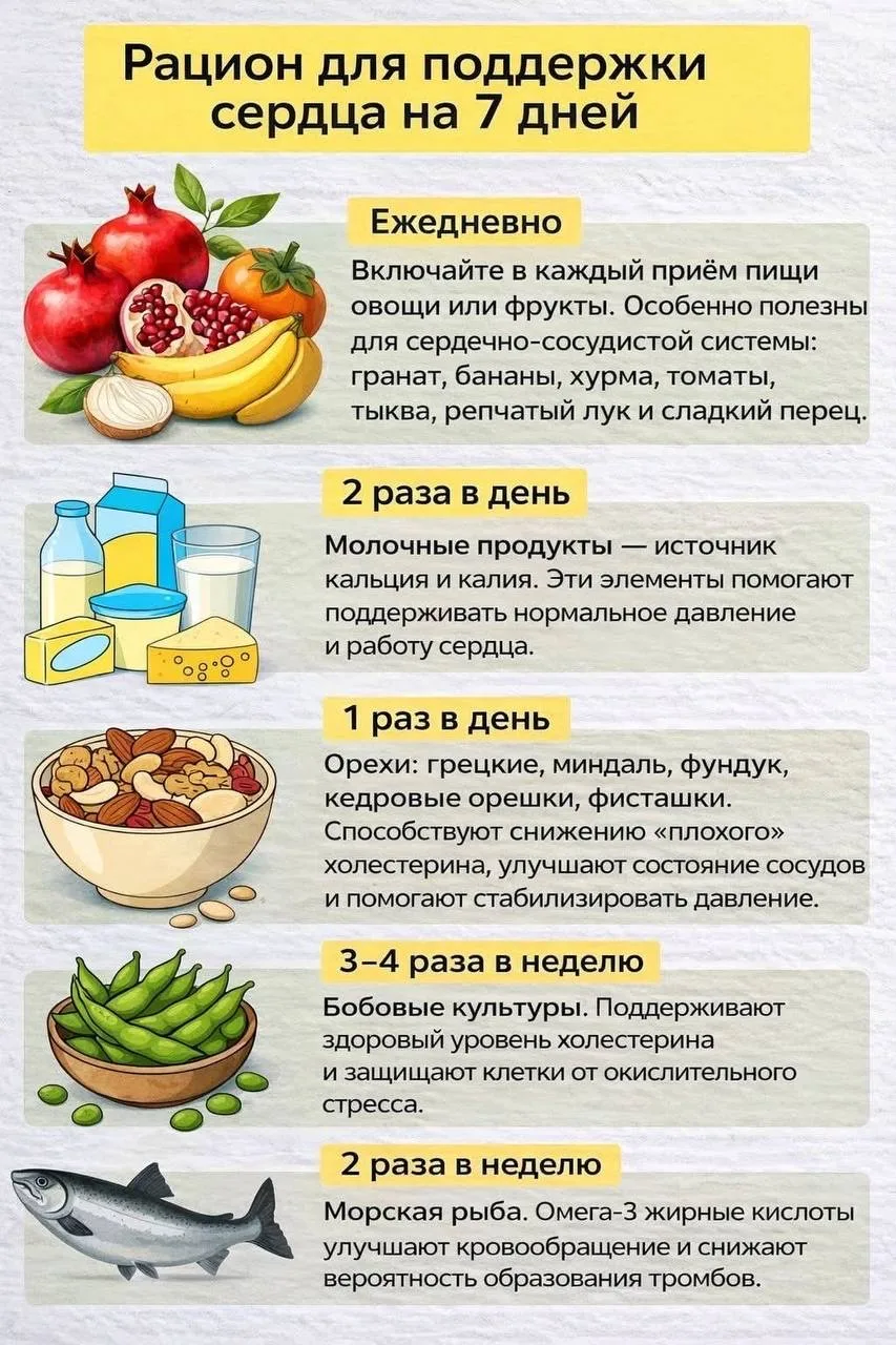 Рацион для поддержки сердца.

Хозяйские Хитрости