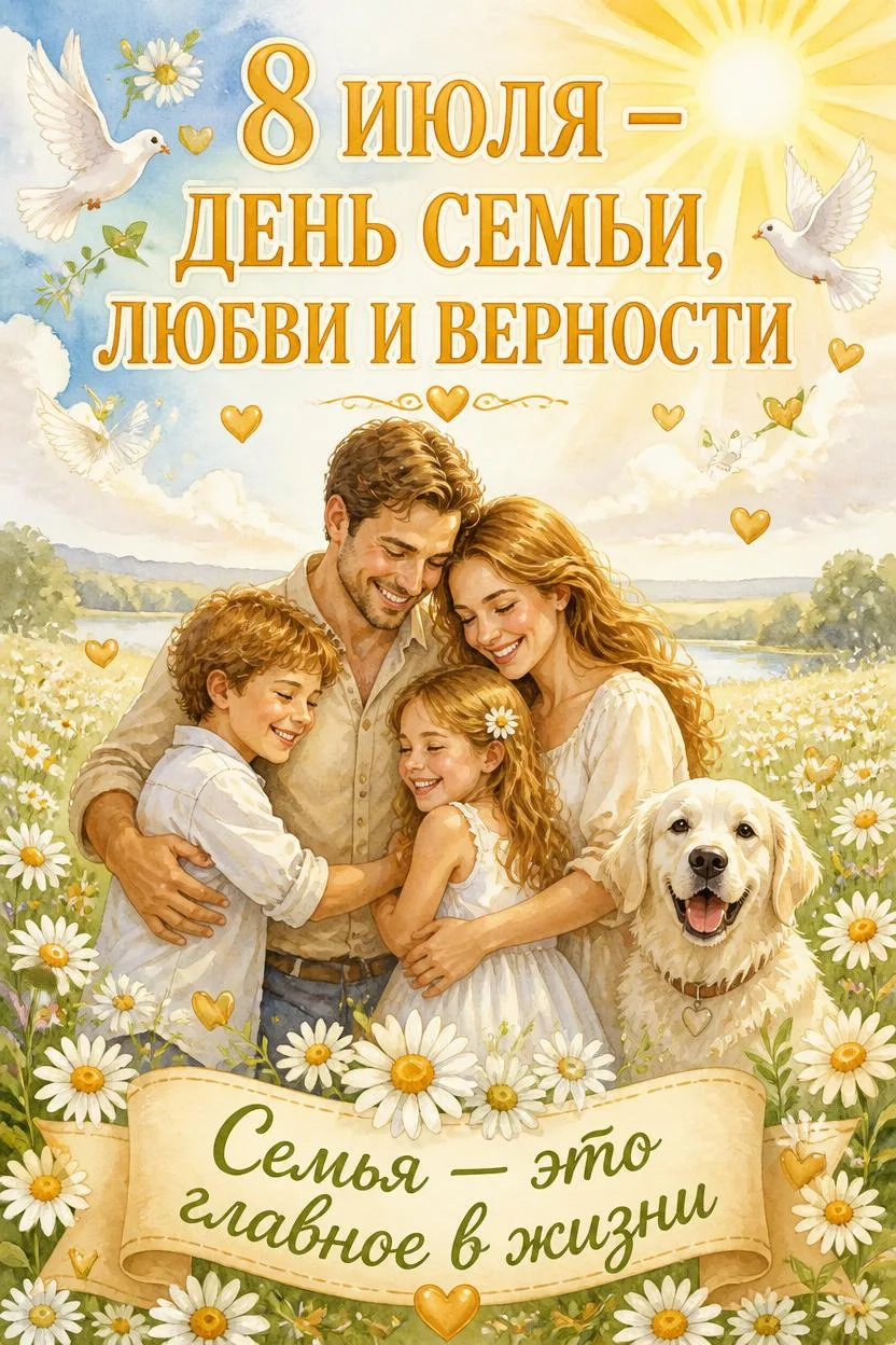 С Днём семьи, любви и верности! 

Пусть в вашем доме всегда звучит смех, сердца бьются в унисон, а л