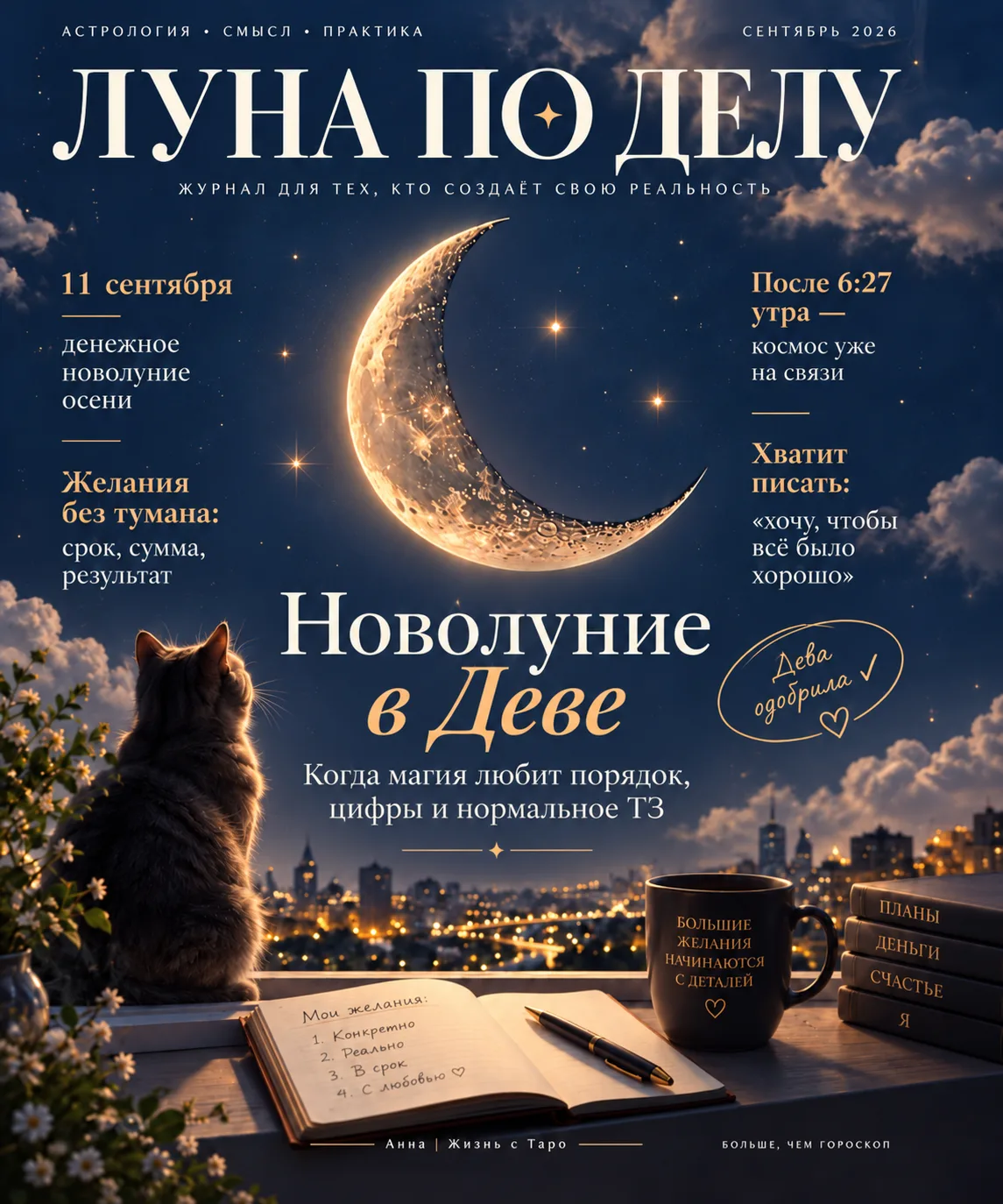 11 сентября в 06:27 по Москве Новолуние в Деве.