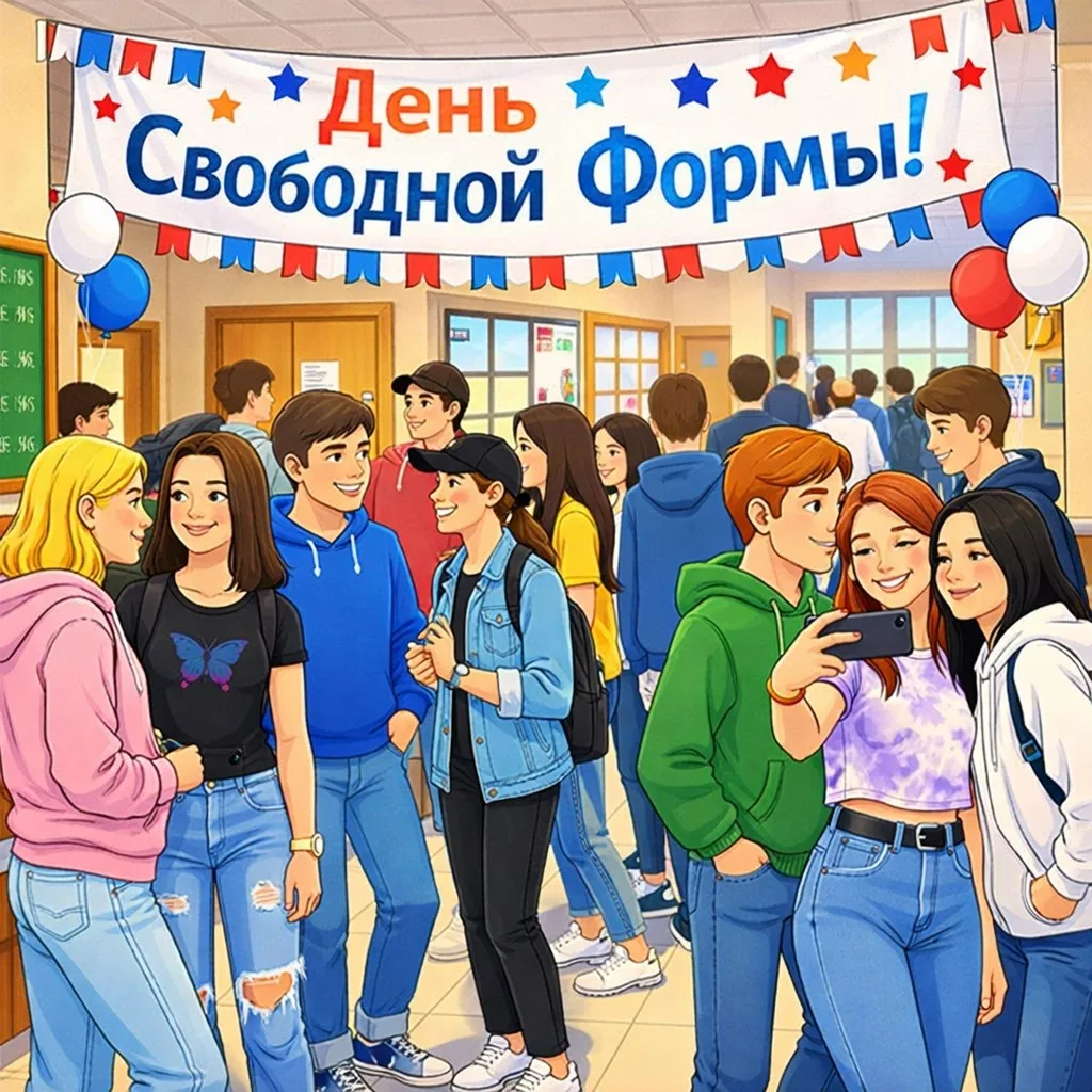 🔥 ЗАВТРА — ДЕНЬ СВОБОДНОЙ ФОРМЫ! 🔥  И… последний учебный день перед долгожданными каникулами! 🎉  Ост