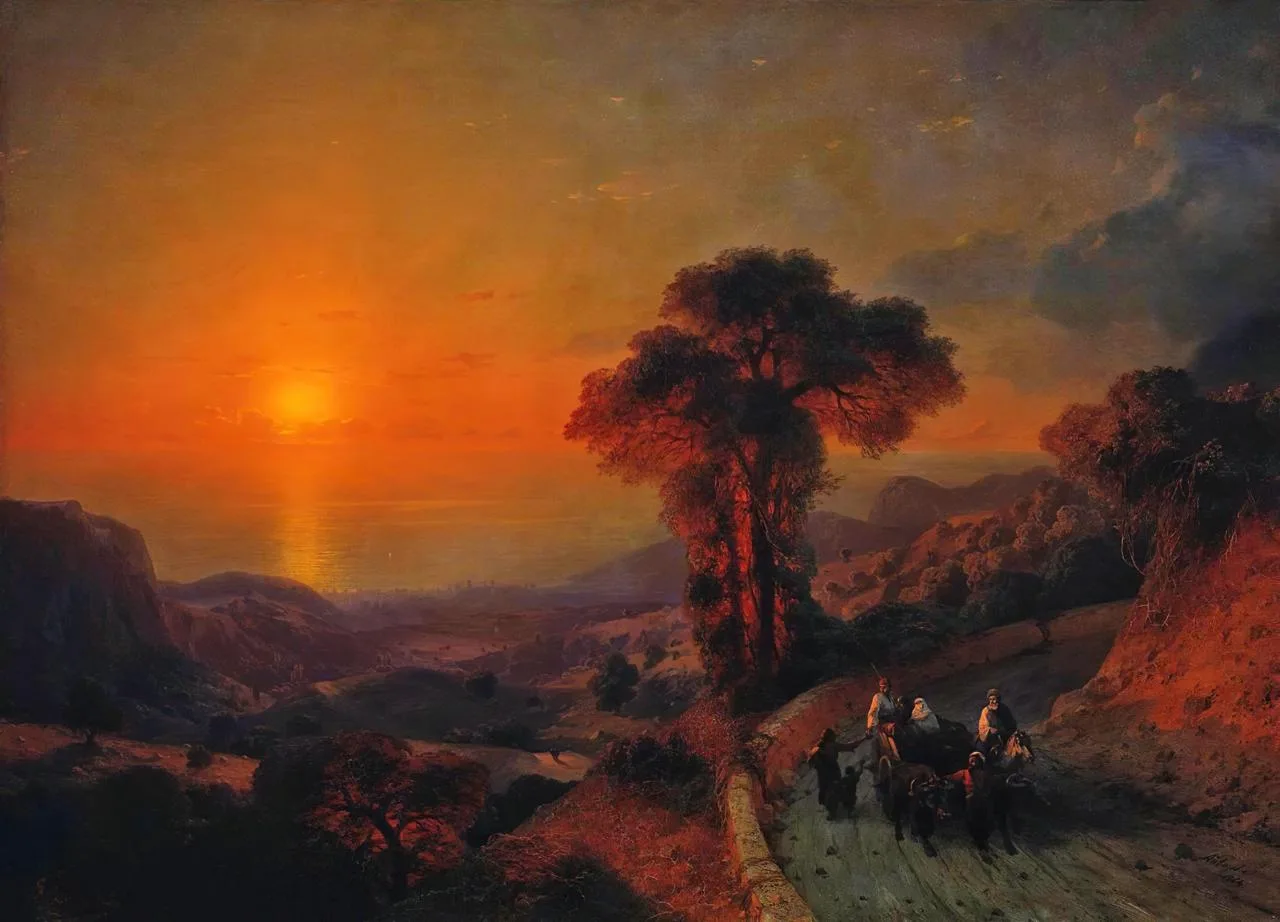 «Вид моря с гор. Крым», 1864.
Холст, масло, 122 х 170 см

— Айвазовский Иван Константинович,
(1817–1