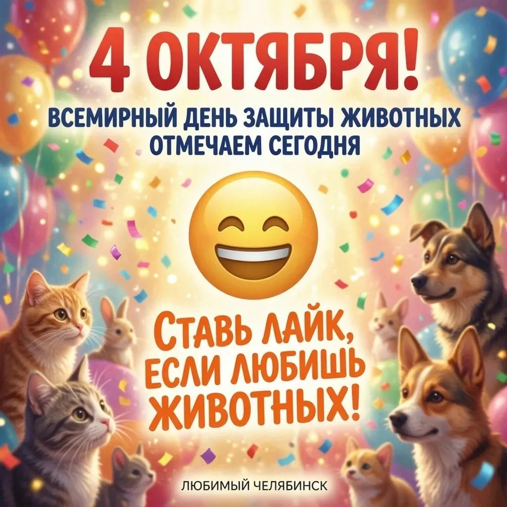 🥰 Всемирный день защиты животных отмечаем сегодня!