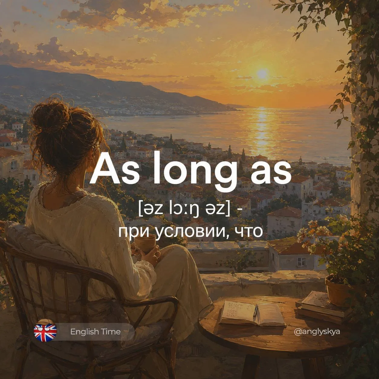 As long as (əz lɔːŋ əz) — при условии, что

Похожие слова:  
1. So long as (soʊ lɔːŋ əz) — при услов