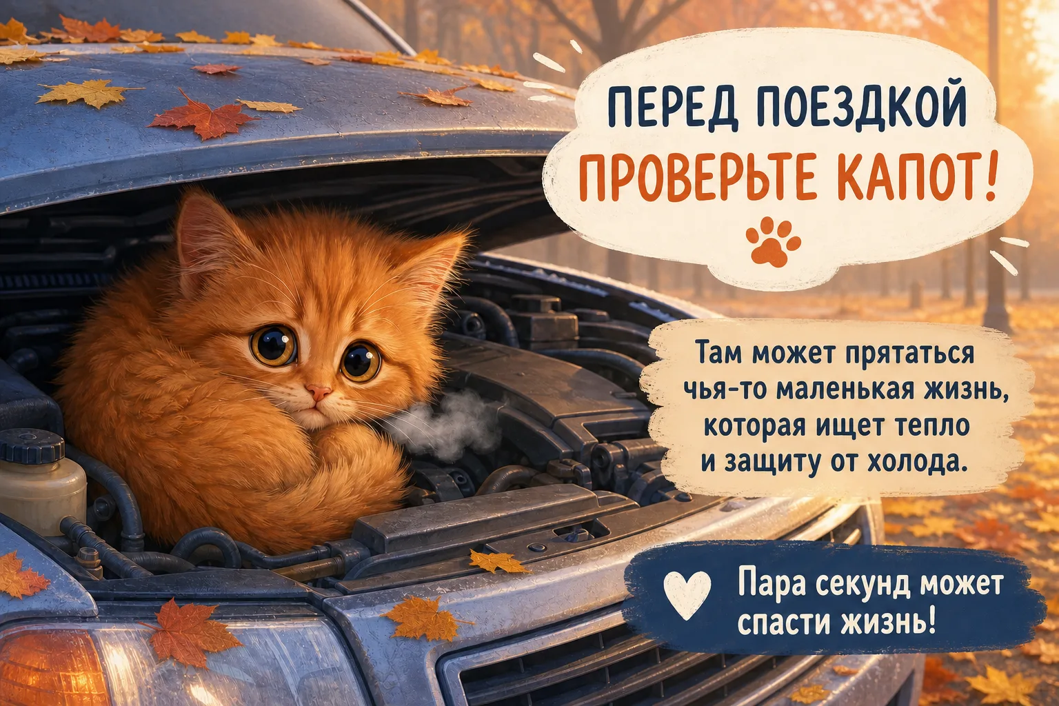 Один житель города поделился сегодняшним случаем, что случайно чуть не повредил кошку -...