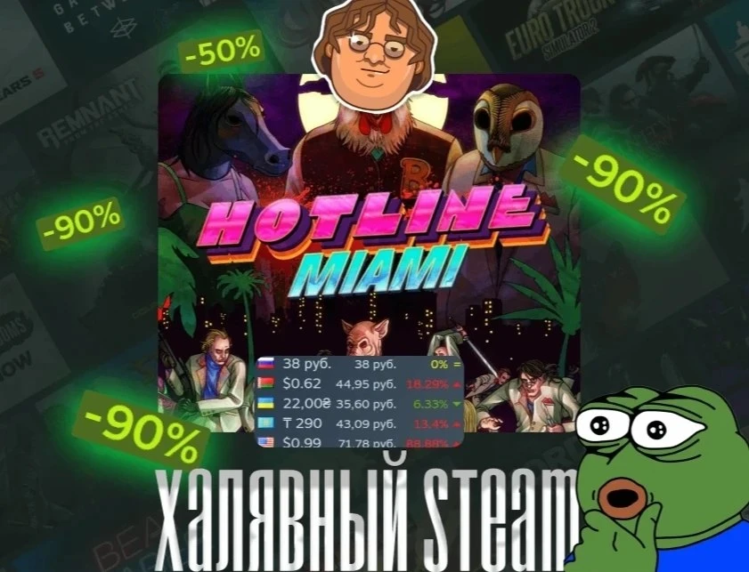 ☁️ Легенда — Hotline Miami получила скидку9️⃣0️⃣
