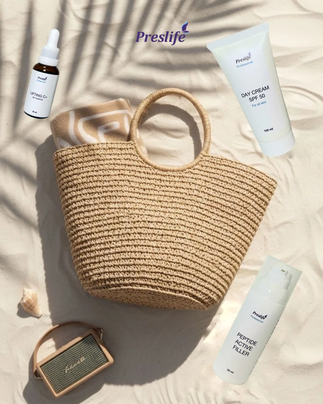 Сияй ярче с Preslife Professional на пляже ☀️