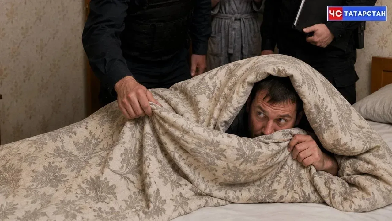😁 В Татарстане должник по алиментам пытался спрятаться от приставов под одеялом.