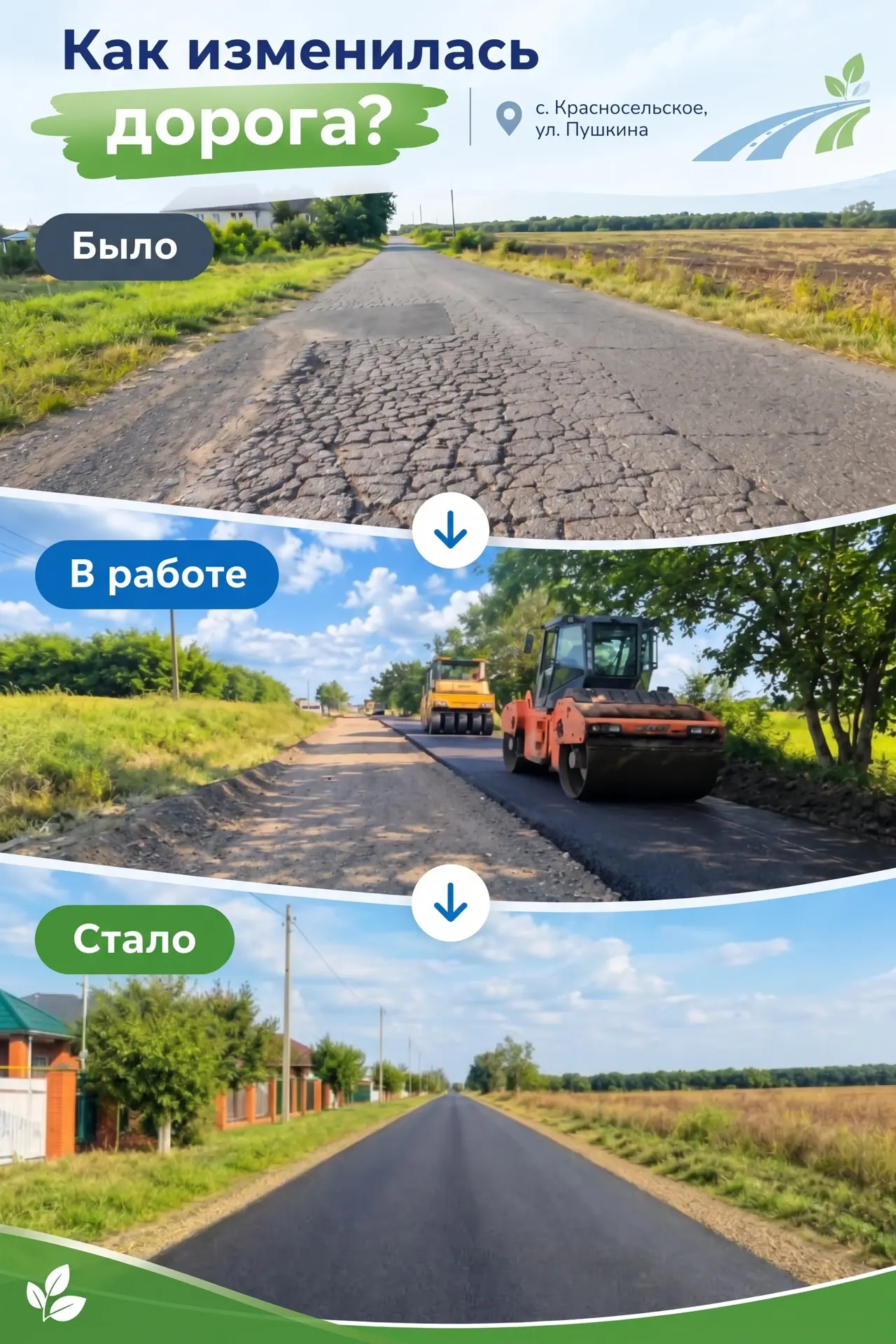 В Красносельском отремонтировали дороги на двух улицах