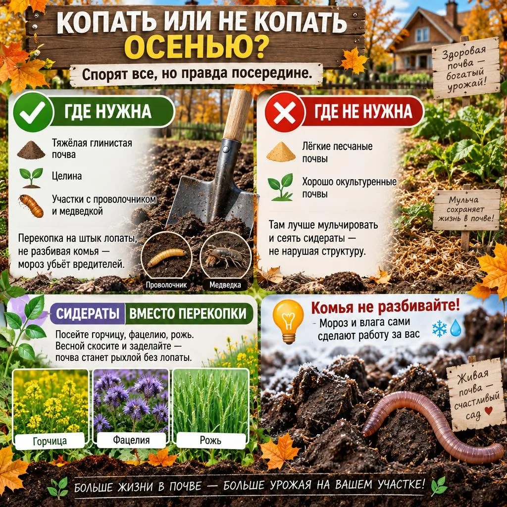 🪱 КОПАТЬ ИЛИ НЕ КОПАТЬ ОСЕНЬЮ? 🪱
