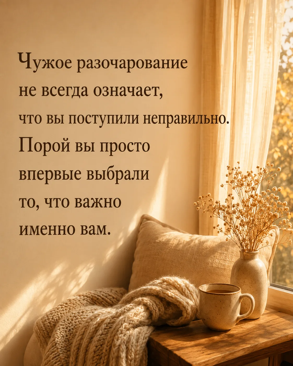 Чужое разочарование не всегда означает, что вы поступили неправильно.