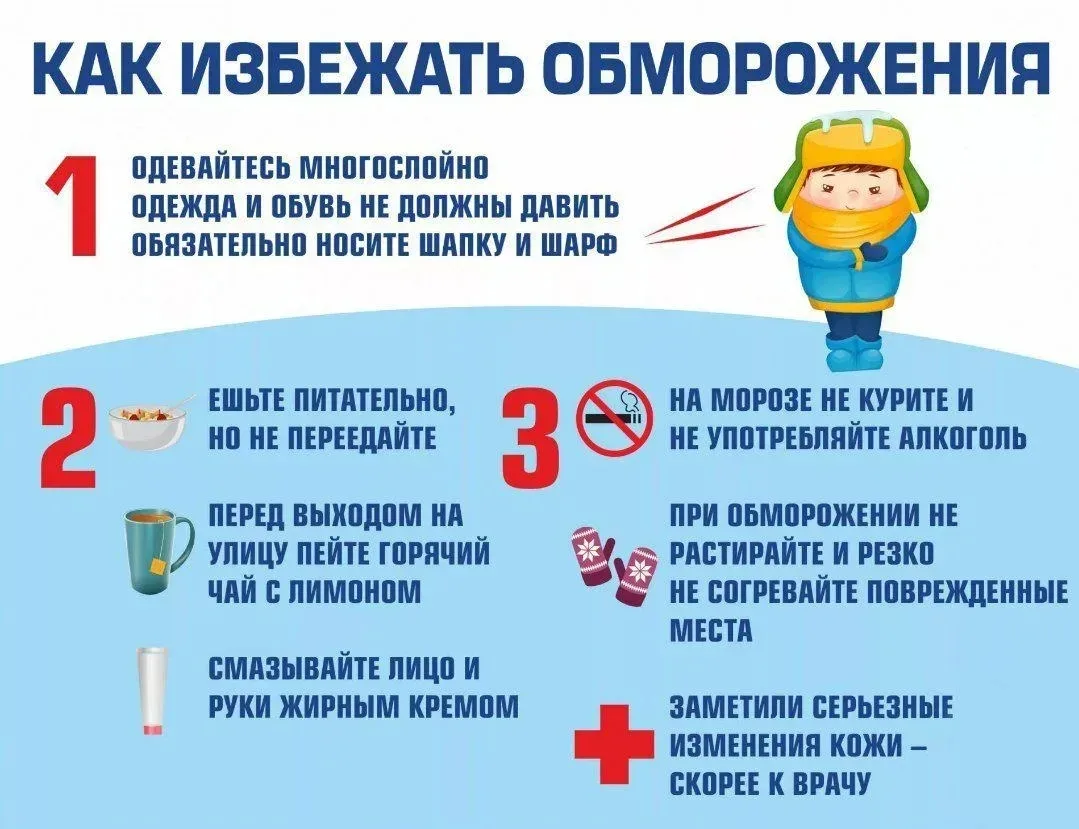 📌 Правила поведения на морозе
