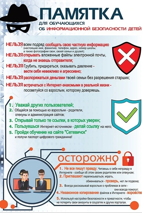 Памятка по безопасности школьников в интернете

Основные правила поведения

- Нормы поведения и нрав