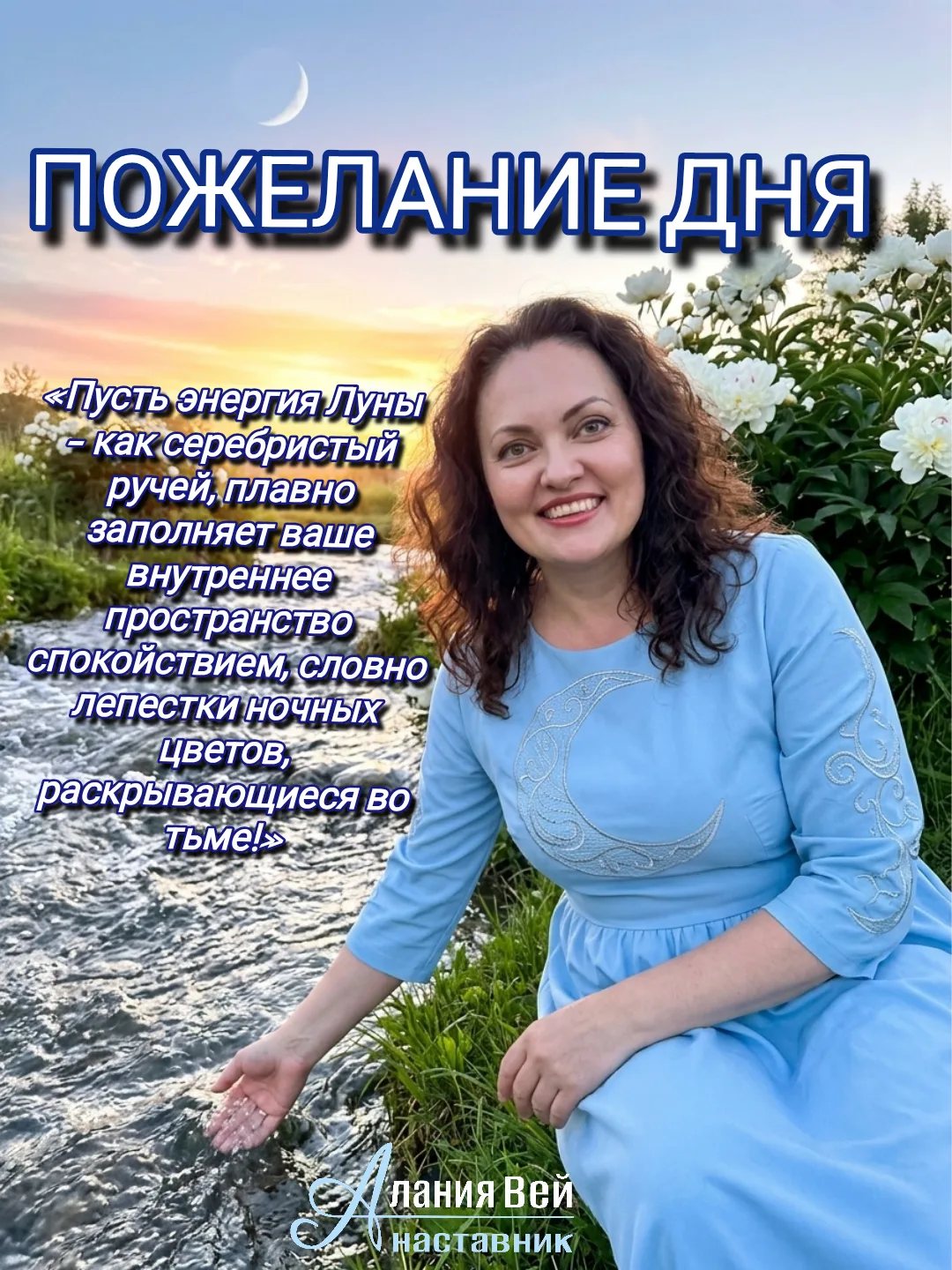 🌕 «Пусть энергия Луны — как серебристый ручей, плавно заполняет ваше внутреннее пространство спокой